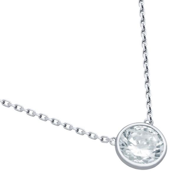 Colier minimalist din argint 925 rodiat cu zirconiu [1]